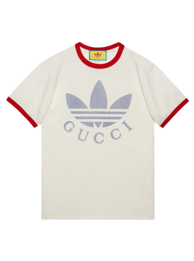 Тениска Gucci adidas x Cotton Jersey T-Shirt Бяло | 702612 XJEB1 9095