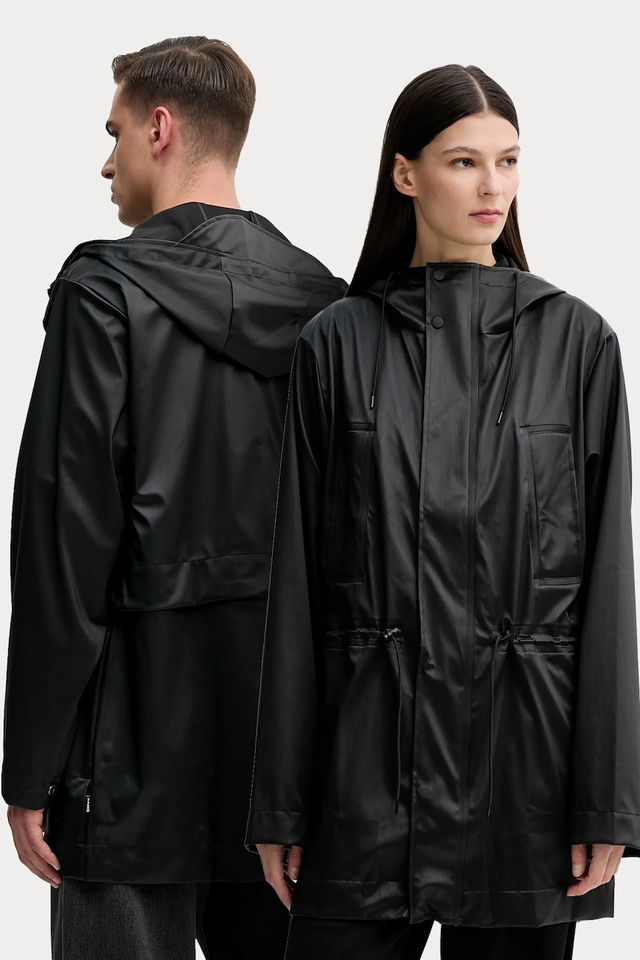 Bold Long Hooded Rain Jacket