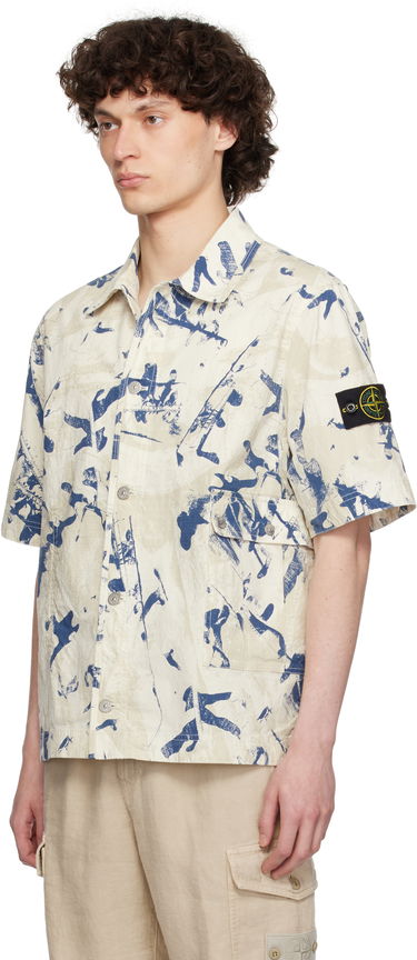 Риза Stone Island Stone Island Scan Camo Stretch Ripstop Shirt Бежово | K1S15 1100012 S00E1, 3