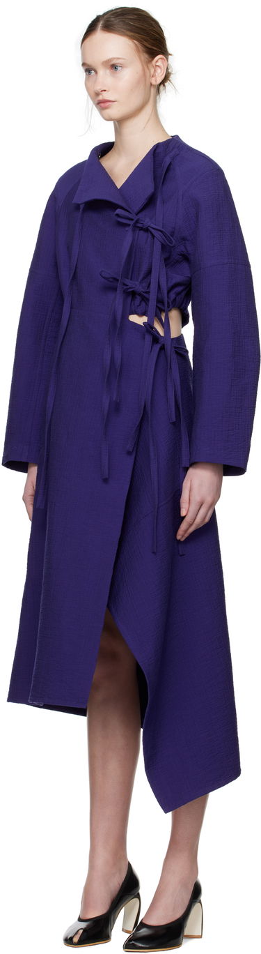 Pокля Tory Burch Tory Burch Cotton Wrap Midi Dress Лилаво | 173644-433, 3