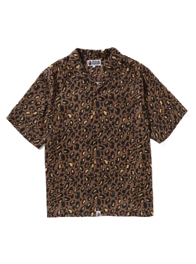 Риза BAPE Leopard Open Collar Shirt Кафяво | 1J20-132-003