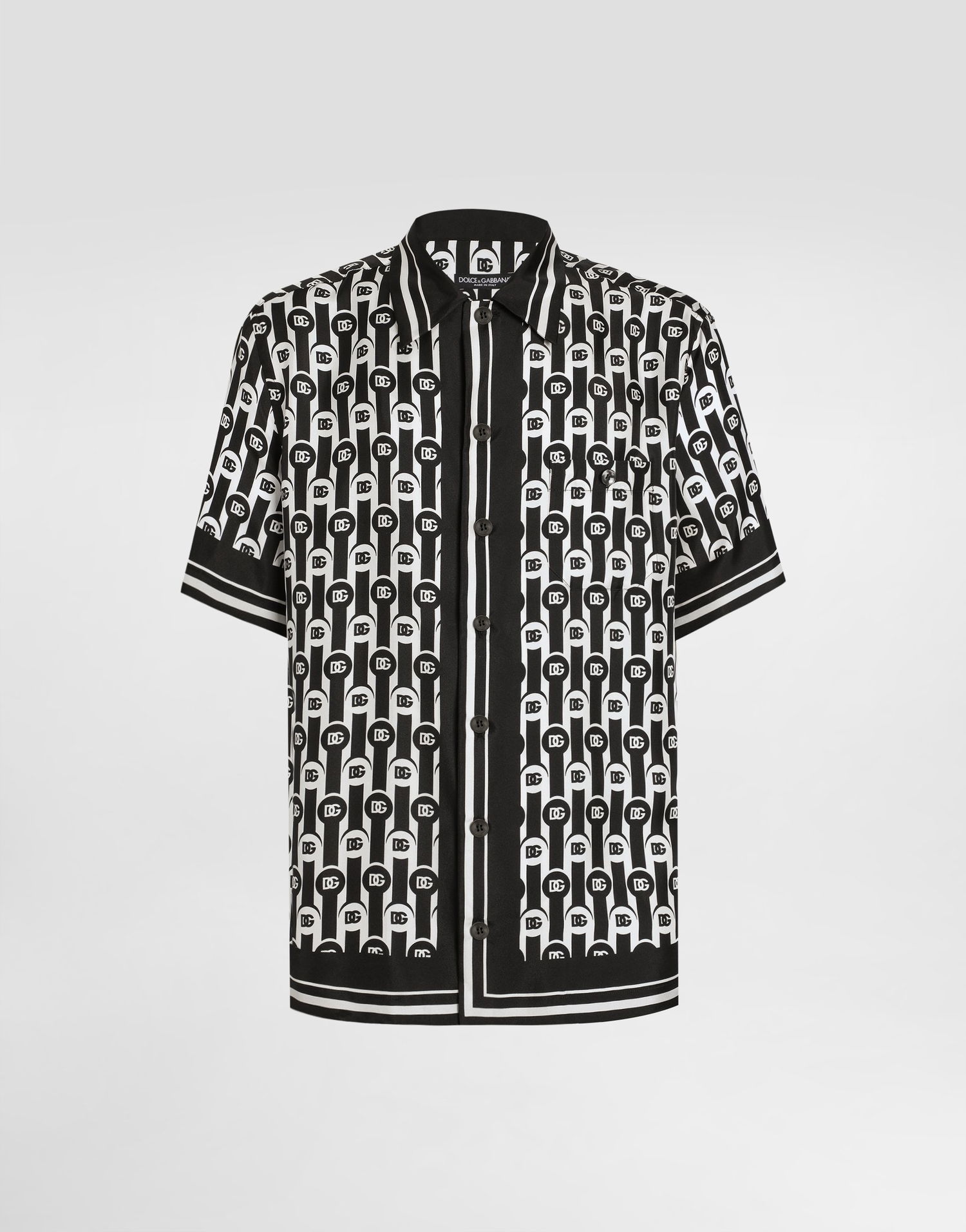 Риза Dolce & Gabbana Dolce & Gabbana Silk Twill Hawaii Print Shirt Черно | G5JH9THI1ZXHA8ZN, 0