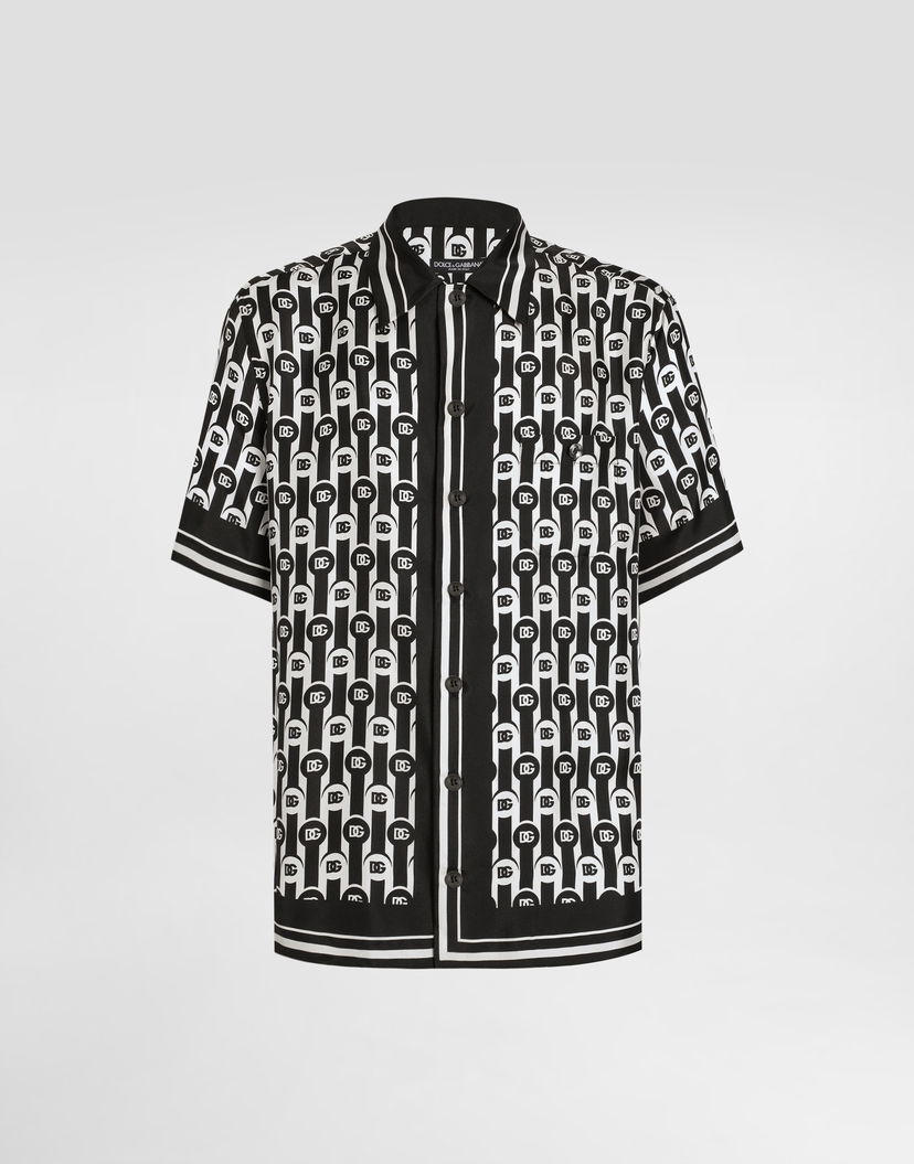 Риза Dolce & Gabbana Dolce & Gabbana Silk Twill Hawaii Print Shirt Черно | G5JH9THI1ZXHA8ZN