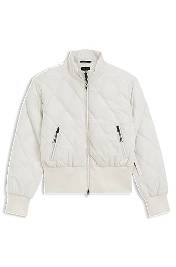 Пухо яке BOSS Ski quilted water-repellent jacket Бяло | 50544393