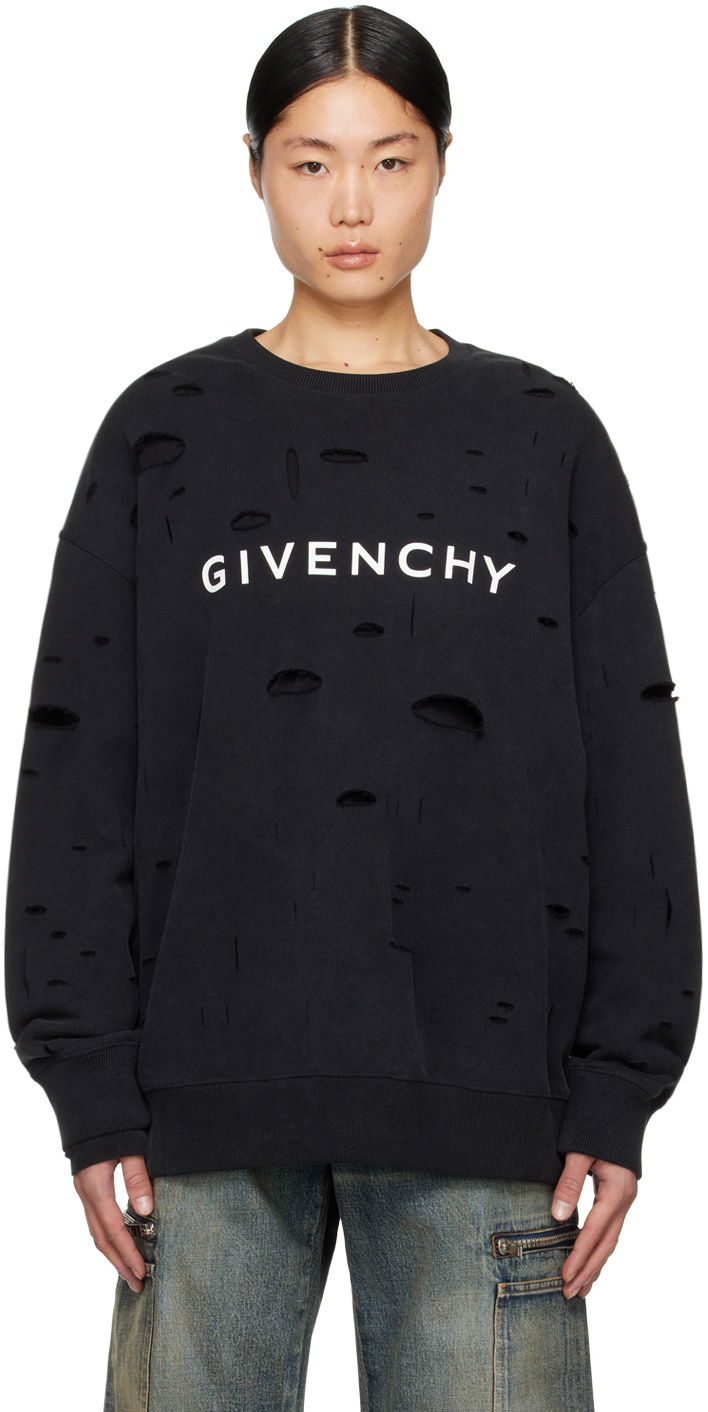 Суитчър Givenchy Cutout Sweatshirt Черно | BMJ0JF3Y9W011