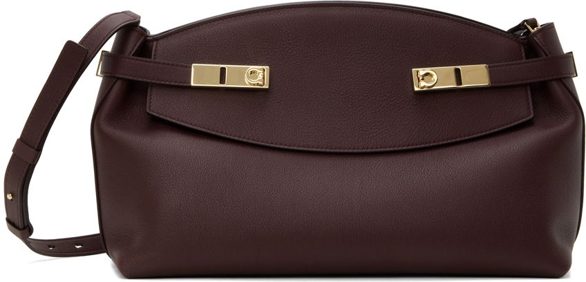 Дамска чанта FERRAGAMO Large Hug Pouch Bag Бургунди | 215890 - 768976, 0