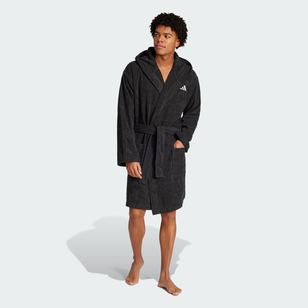 Пижама adidas Performance Cotton Hooded Bathrobe Черно | JH3399, 0