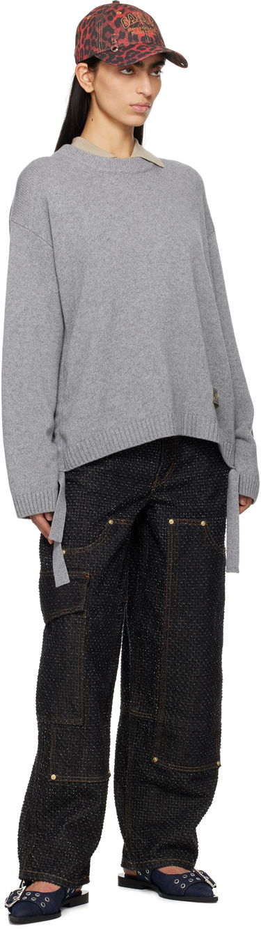 Пуловер GANNI GANNI Future Mixed Wool Oversized Sweater Сиво | K2488, 3