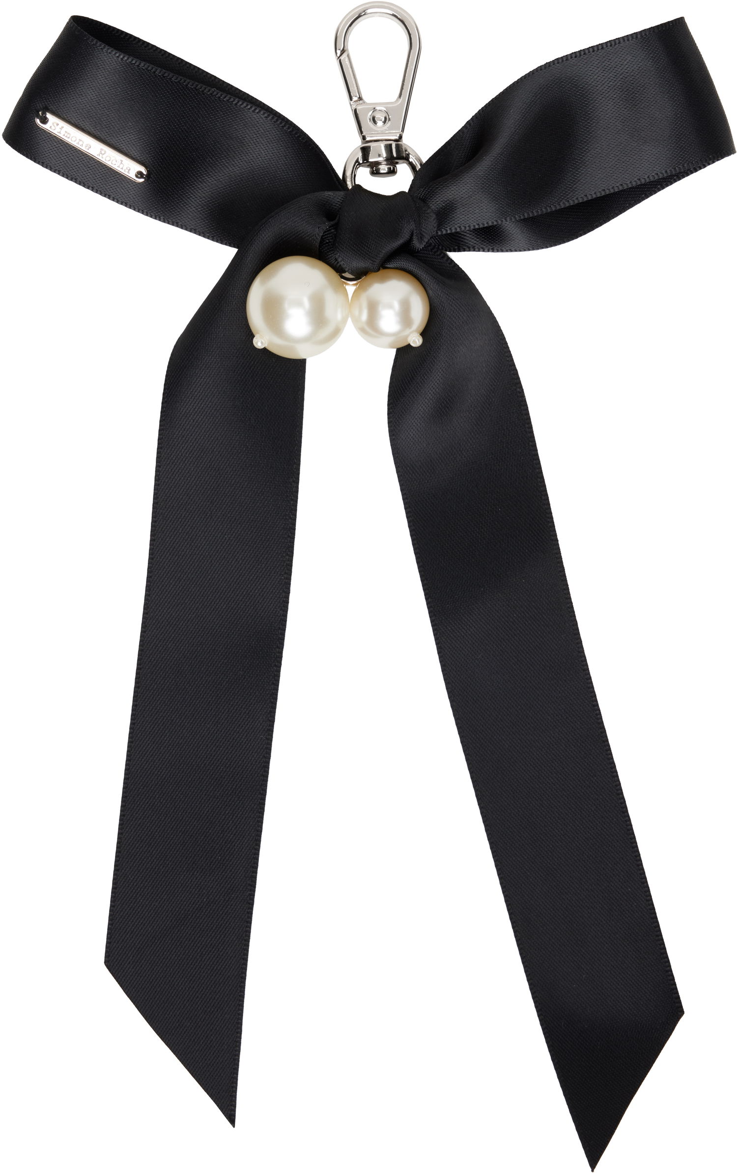 Ключодържатели Simone Rocha Simone Rocha Bow Faux-Pearl Bag Charm Keychain Черно | KEYCHAIN3-M 0904, 0