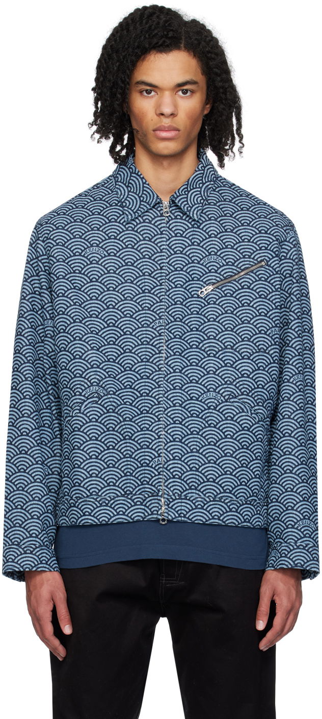 Яке KENZO Paris Seigaiha Denim Jacket Синьо | FE55DB1006K1, 0
