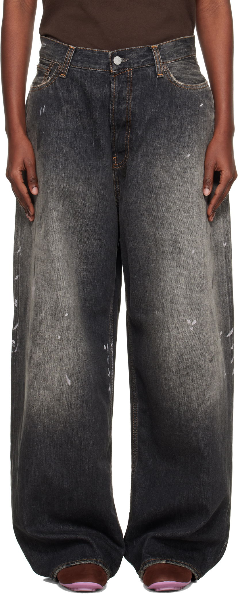 Дънки Acne Studios Acne Studios 2023 Wide Leg Jeans Черно | C00089-