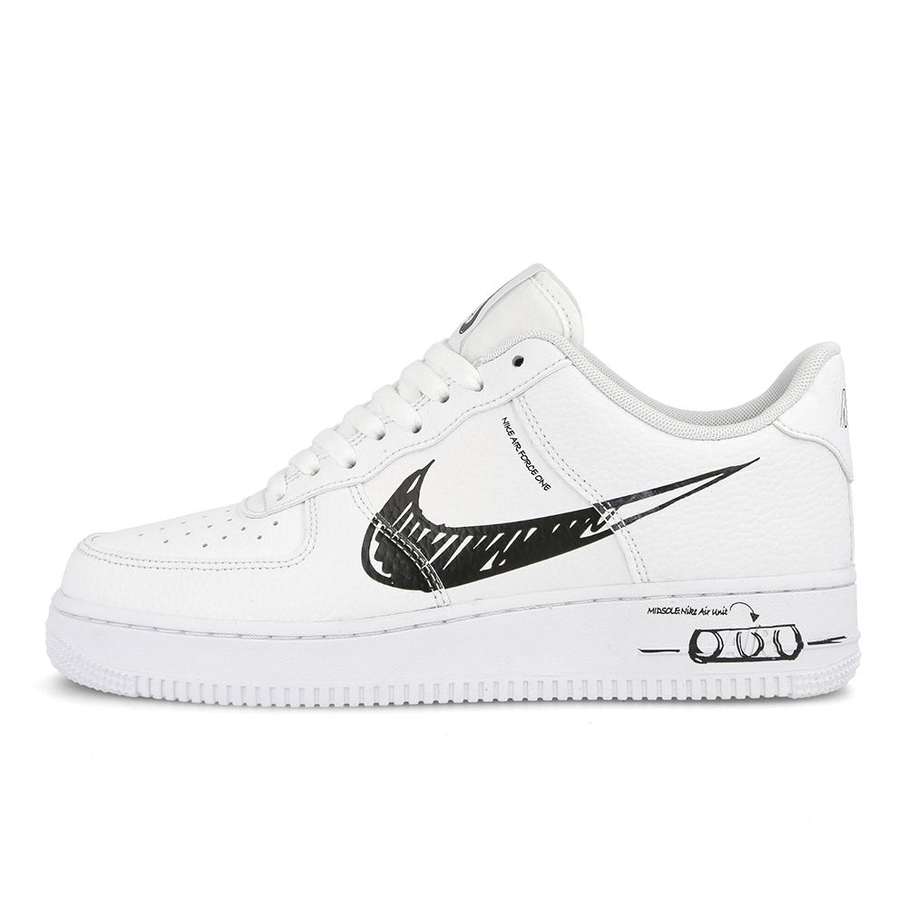 Кецове и обувки Nike Air Force 1 Low "Sketch - Black" Бяло | CW7581-101, 0