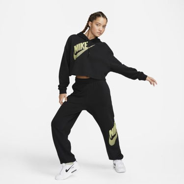 Суитчър Nike Sportswear Cropped Fleece Dance Hoodie Черно | DZ4604-010, 2