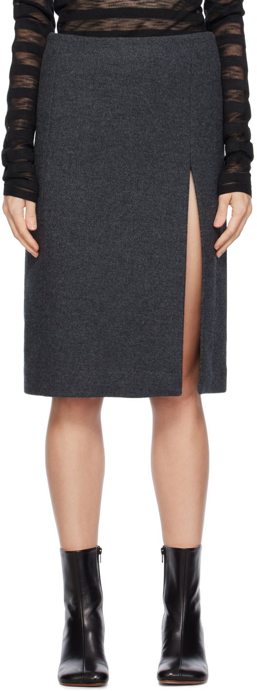 Пола We11done We11done Vented Miniskirt Сиво | WD-SK3-23-253-W-DG, 0