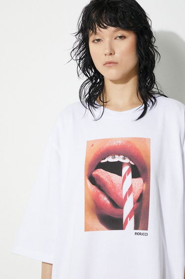 Тениска Fiorucci Fiorucci Mouth Print Boxy T-Shirt Бяло | W01FPTSH102CJ01WH04, 4