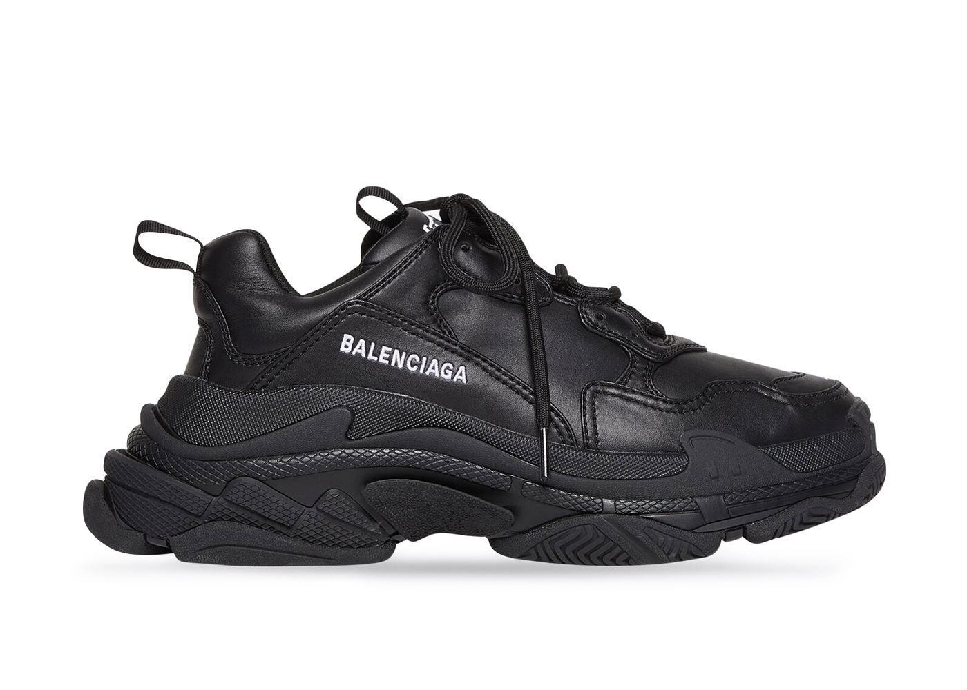 Кецове и обувки Balenciaga Triple S Synthetic Leather Triple Black W Черно | 524039W2FA51000, 0