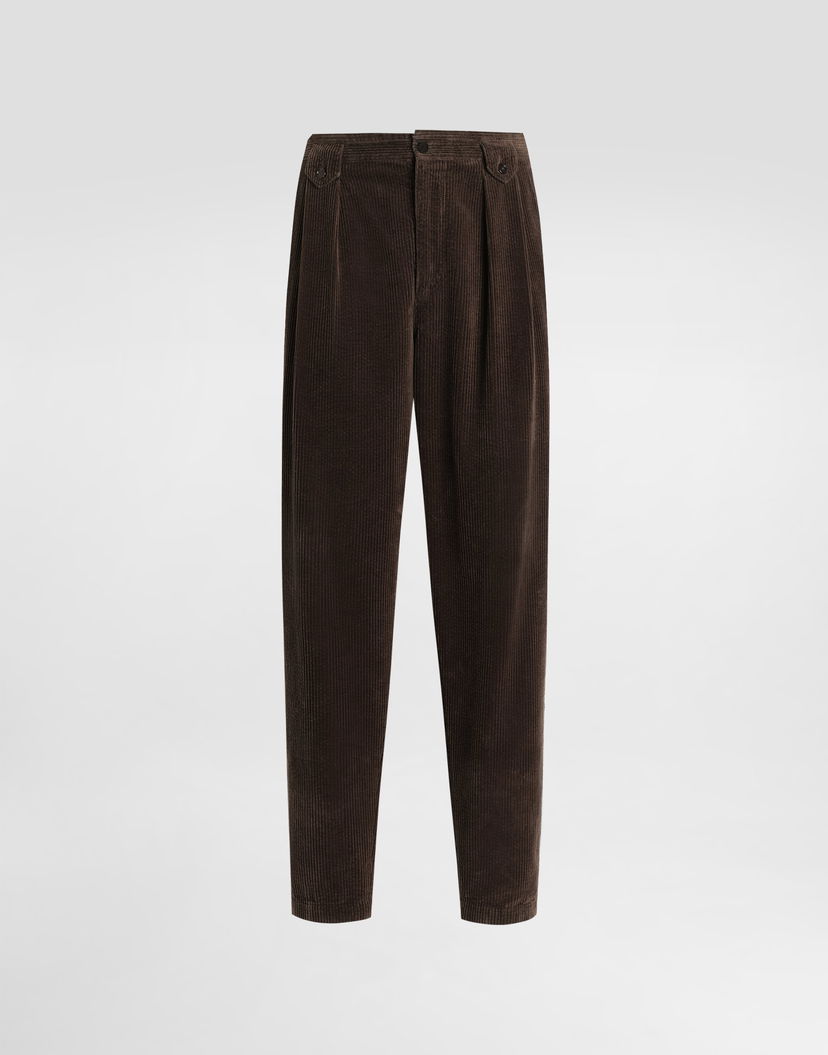 Панталони Dolce & Gabbana Dolce & Gabbana Corduroy Pleated Trousers Кафяво | GP13XTG8NN6M0674