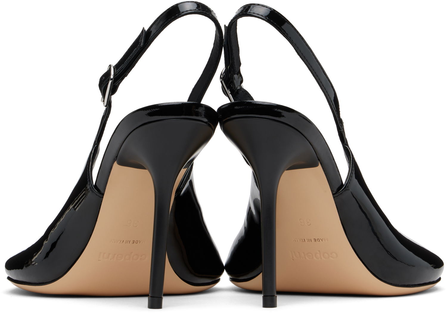 Кецове и обувки Coperni UFO Slingback Patent Leather Heels Черно | COPSH66F6026, 1