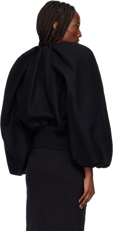 Яке бомбър Dries Van Noten Dries Van Noten Sculpted Sleeve Wool Bomber Jacket Черно | 252-010525-2216, 2