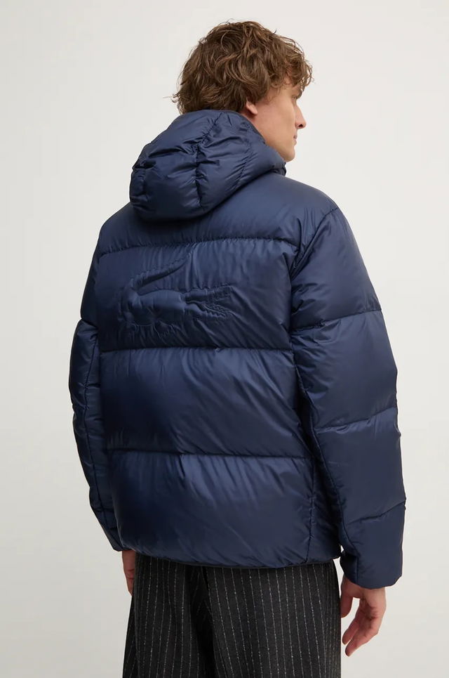 Hooded Winter Puffer Jacket with Embossed Back Design