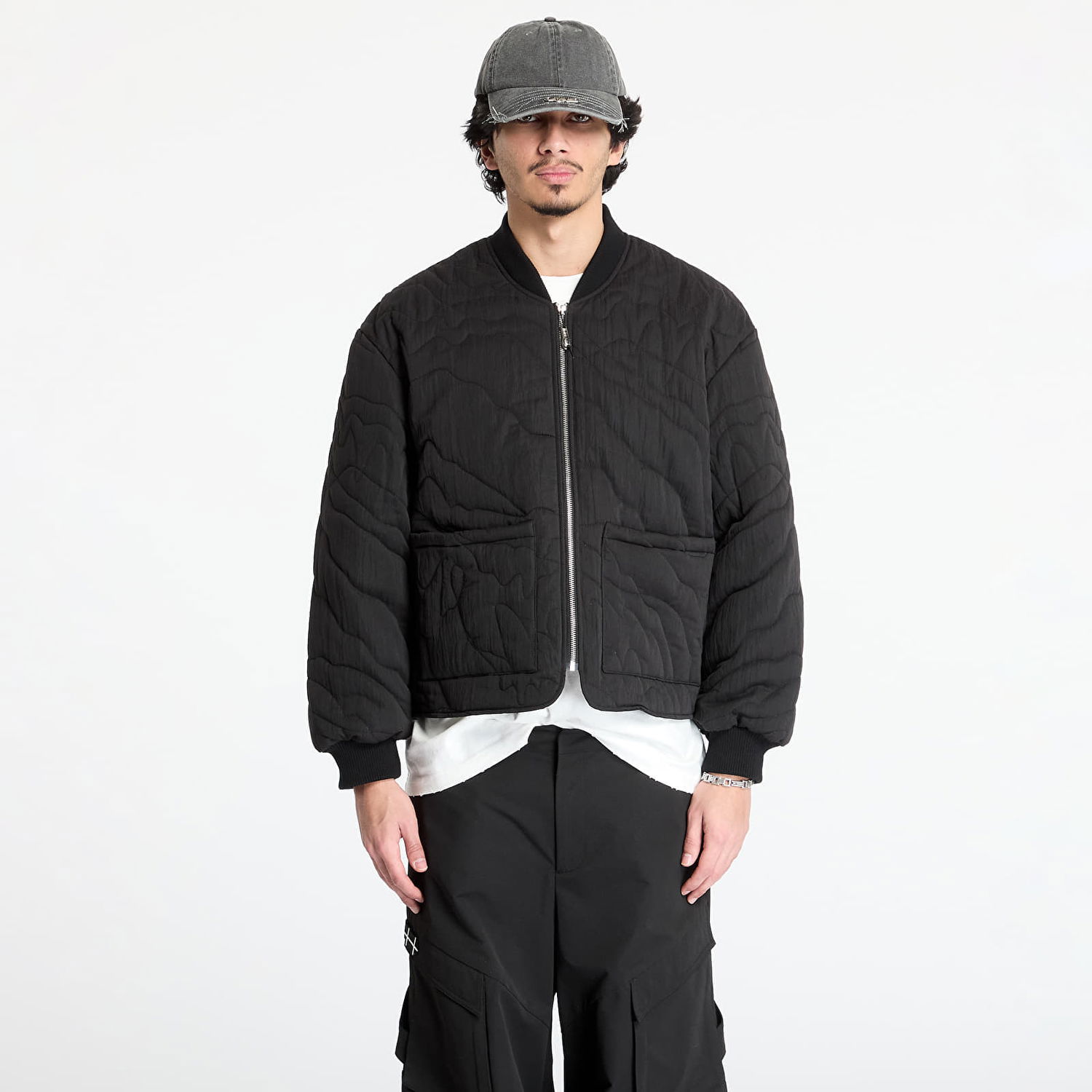 Яке бомбър Footshop Silver Lining Quilted Jacket Черно | FTSHP_465, 0