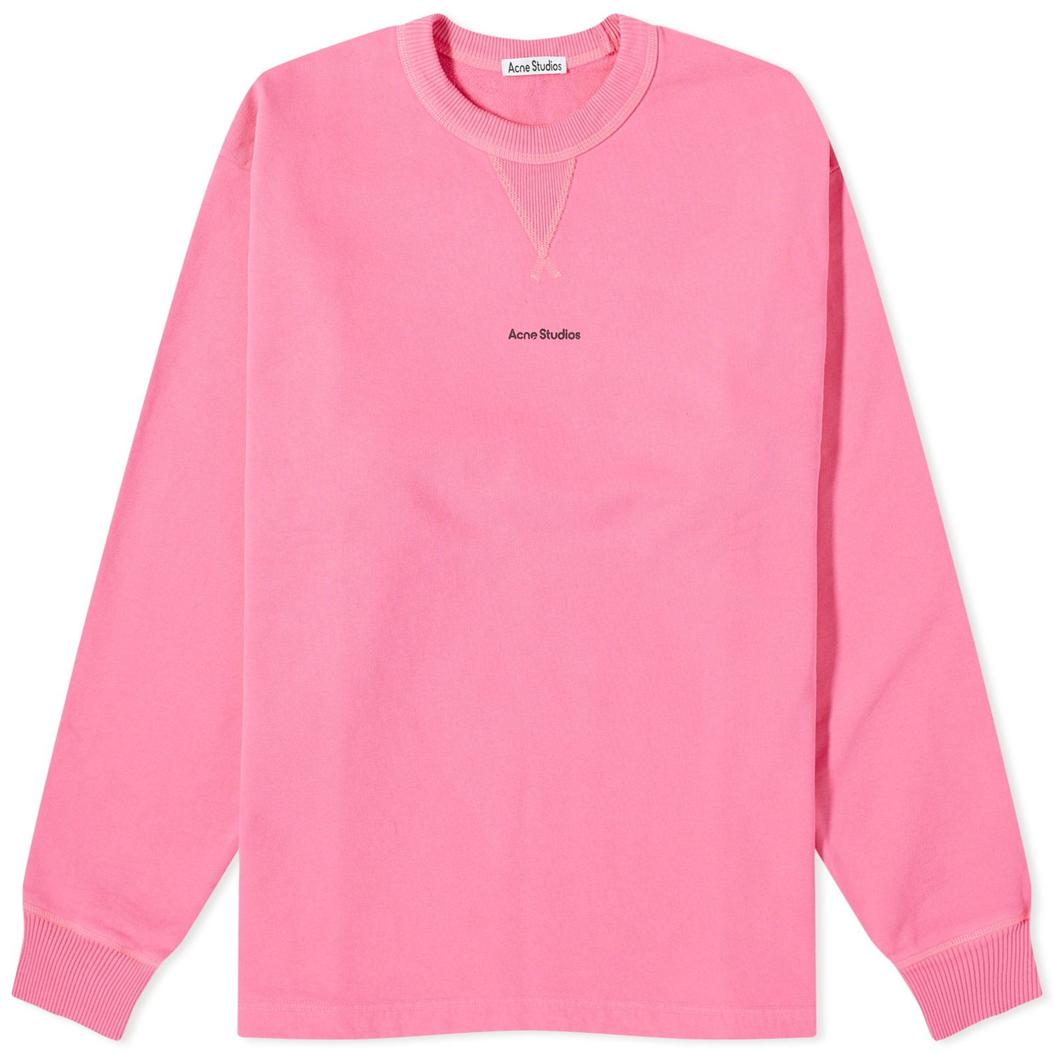 Суитчър Acne Studios Fin Stamp Crew Sweat Neon Pink Розово | BI0184-ASA, 0