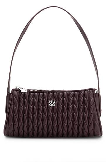 Дамска чанта BOSS HUGO Textured Hobo Bag Бургунди | 50547833, 0