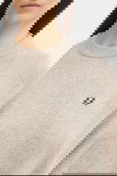 Пуловер Fred Perry Fred Perry Cropped Wool-Blend Sweater Бежово | K1115, 3