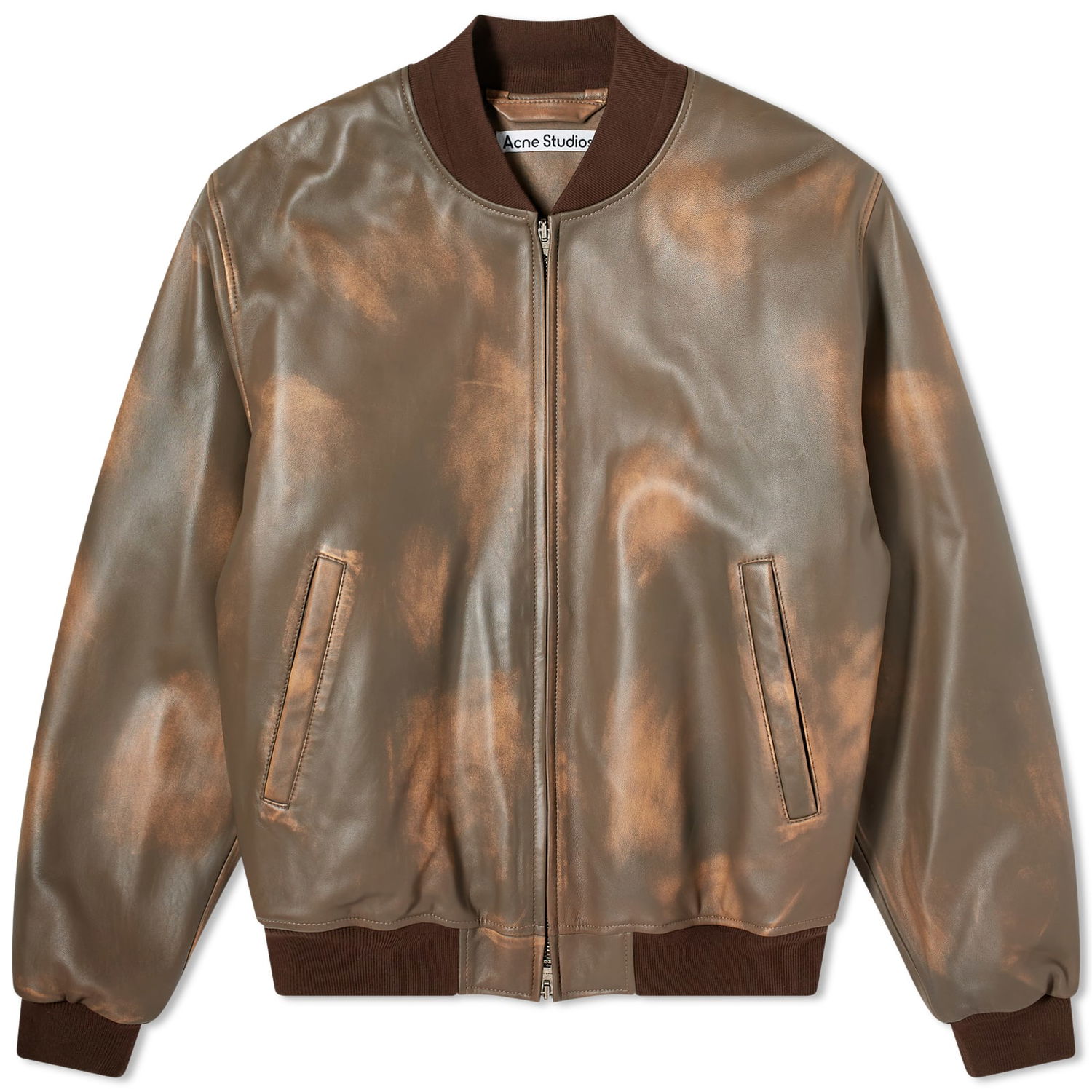 Яке бомбър Acne Studios Lorlingo Leather Bomber Jacket Кафяво | B70139-BPH, 0