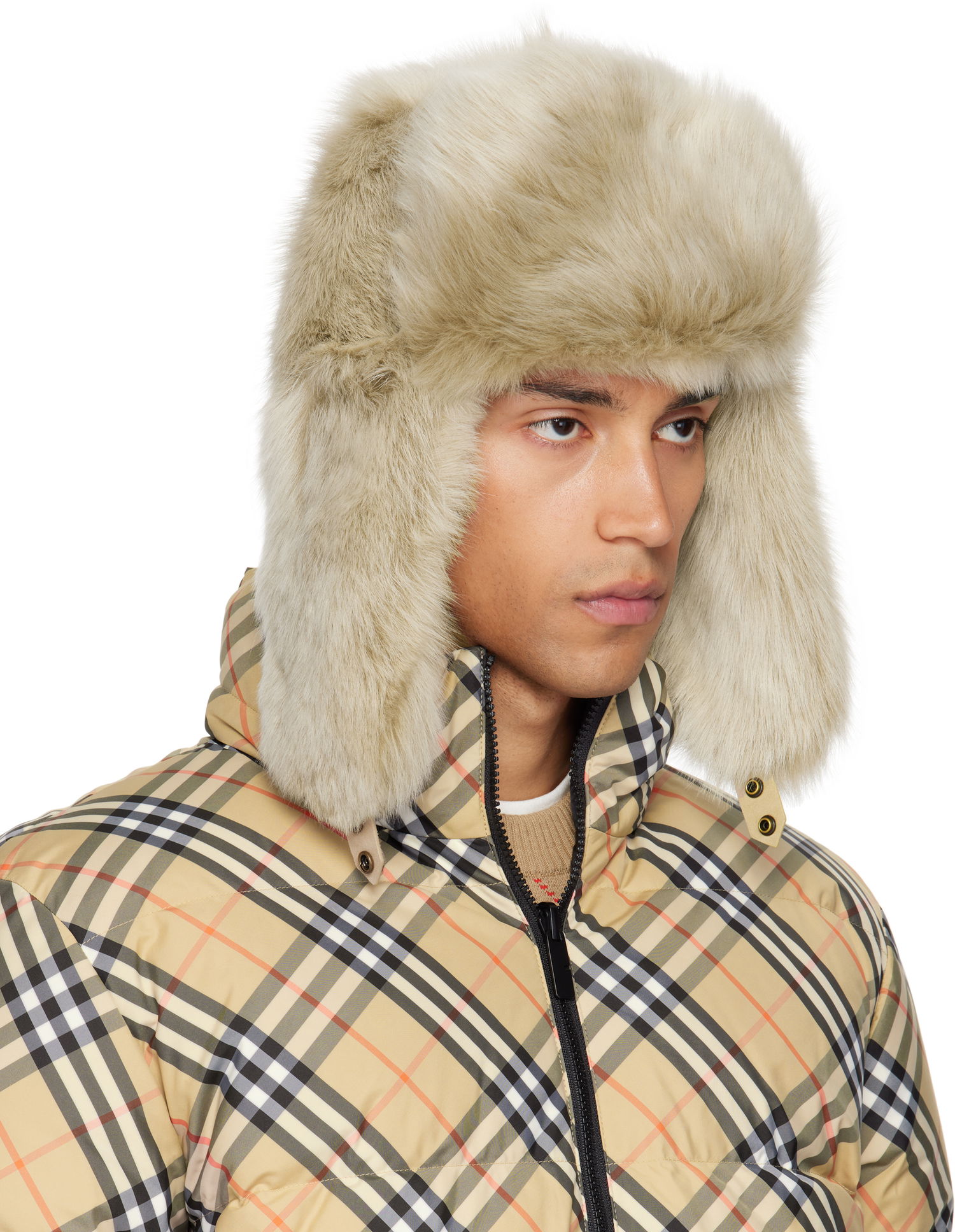 Шапка Burberry Burberry Shearling Trapper Hat Бежово | 8114666, 1