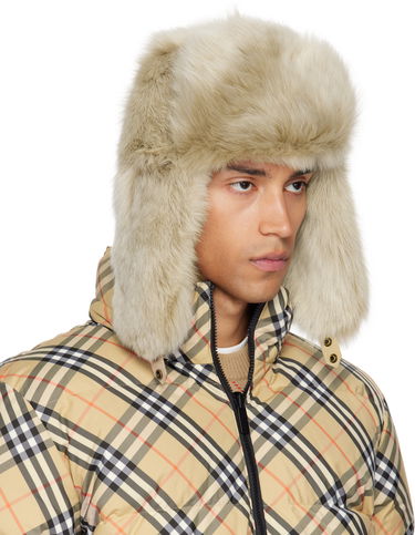 Шапка Burberry Burberry Shearling Trapper Hat Бежово | 8114666, 1
