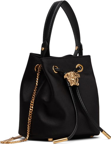 Дамска чанта Versace Versace 'La Medusa' Satin Mini Bucket Bag Черно | 1017754_1A11479, 1