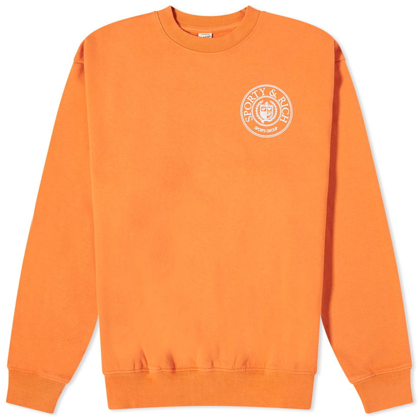 Пуловер Sporty & Rich Conneticut Crest Crew Sweat Оранжево
 | CRAW2329SQ