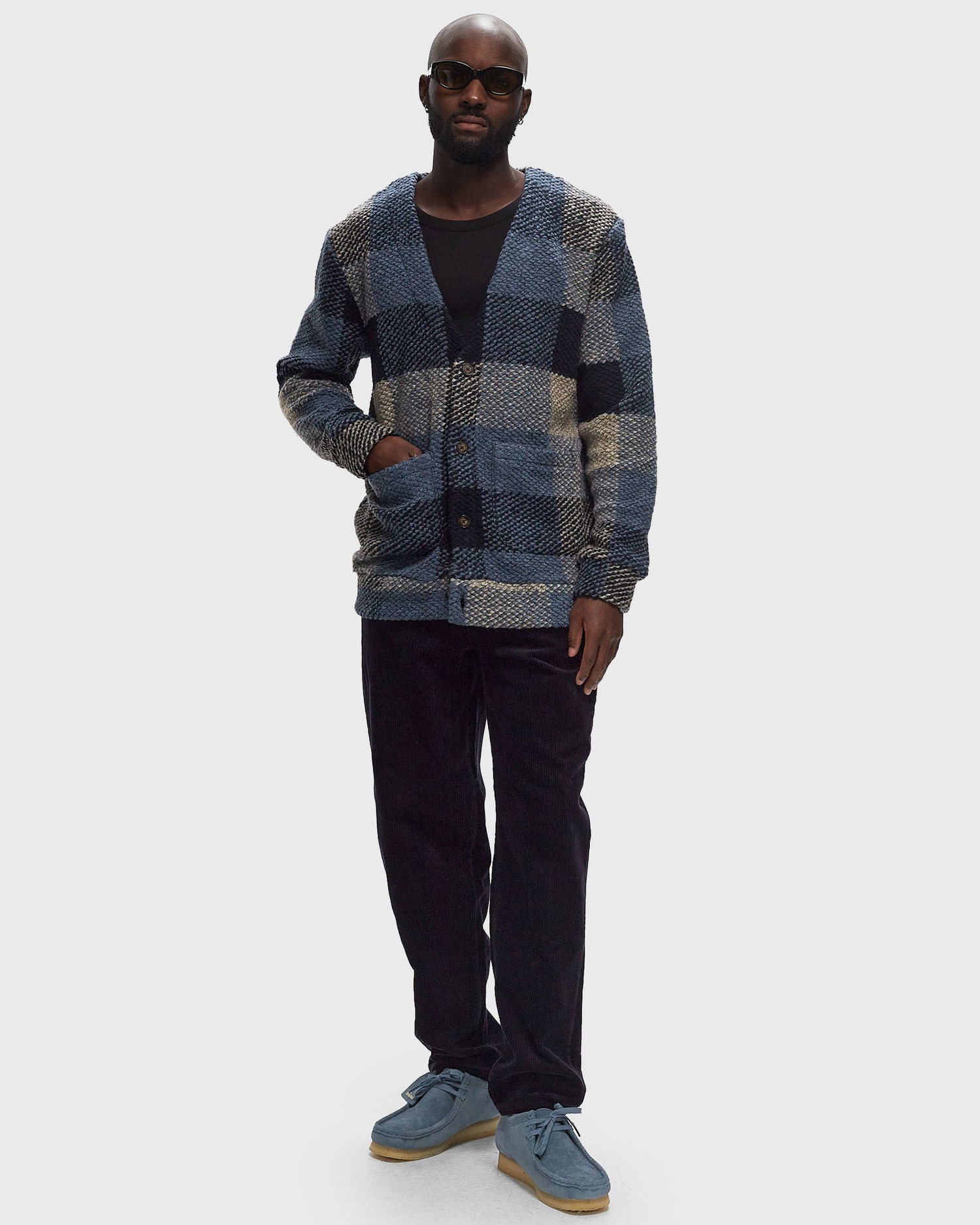 Пуловер Portuguese Flannel Flannel Cardigan Синьо | AW24.073.BLUE, 1