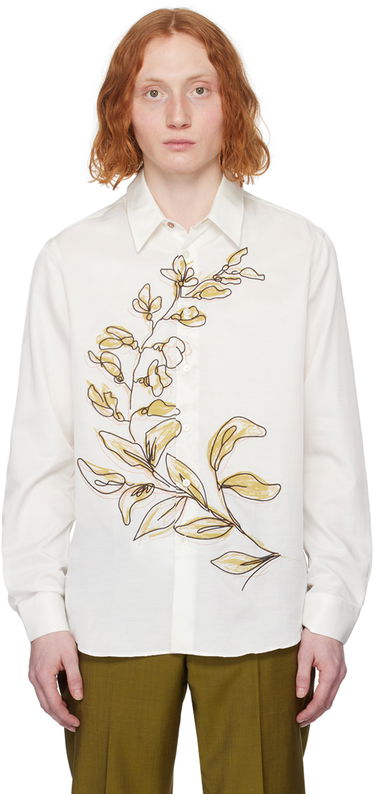 Риза Paul Smith Paul Smith Embroidered Shirt Бяло | M1R-700YE-M02263-04, 0