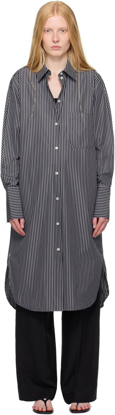 Pокля TOTEME TOTEME Striped Shirt Dress Черно | 253-WRD0201-FB0436, 0