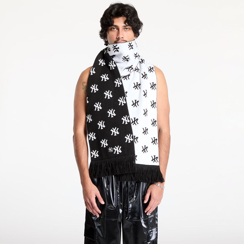 Шал New Era Black & White Monogram Fringe Scarf Многоцветен | 60580521