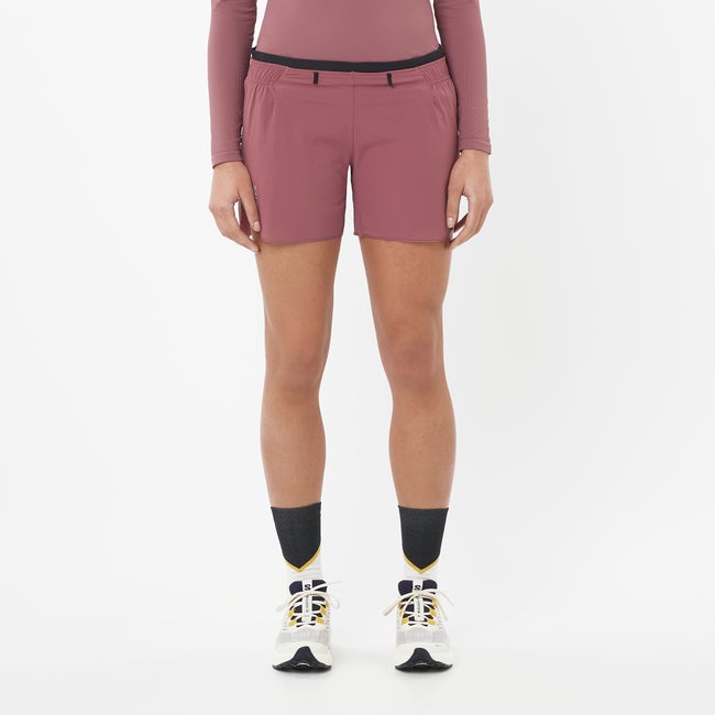 Къси панталони Salomon Aero 5" Running Shorts Бургунди | LC2612200, 0