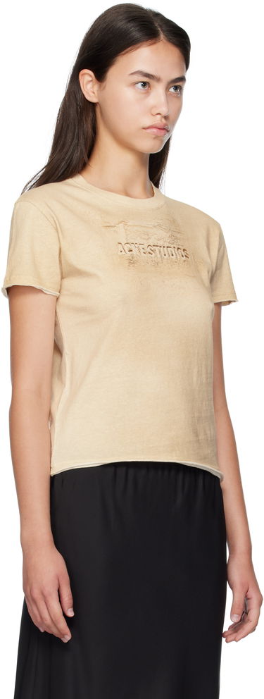 Тениска Acne Studios Acne Studios Logo Print T-Shirt Бежово | AL0472-, 1