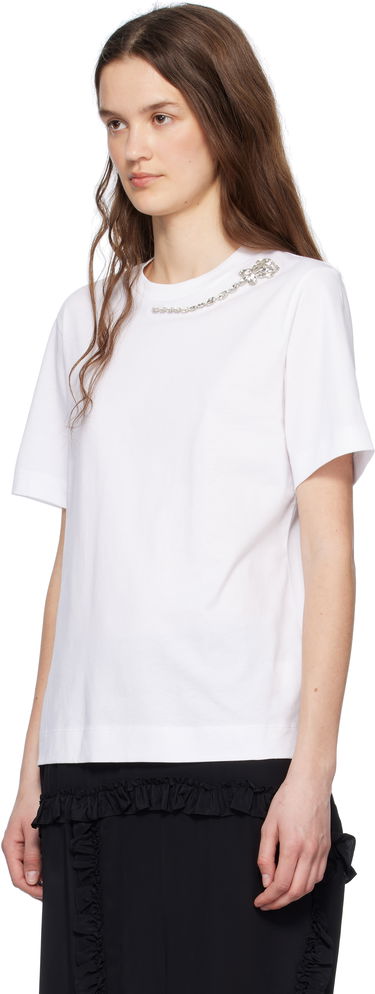 Тениска Simone Rocha Simone Rocha Embellished Flower T-Shirt Бяло | 5342B 0553, 3