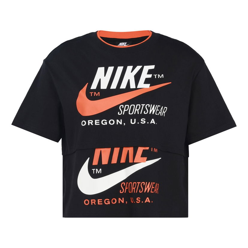 Тениска Nike Logo Splicing Short Sleeve T-Shirt Черно | CJ2041-010