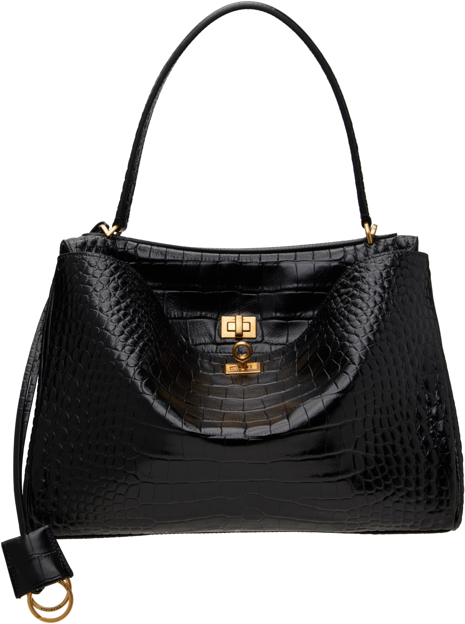 Голяма пазарска чанта Balenciaga Croc Rodeo Medium Bag Черно | 789772 2AA5L, 0