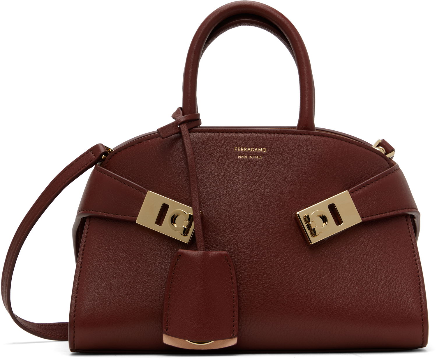 Дамска чанта FERRAGAMO Ferragamo Hug XS Top Handle Bag Бургунди | 784118, 0