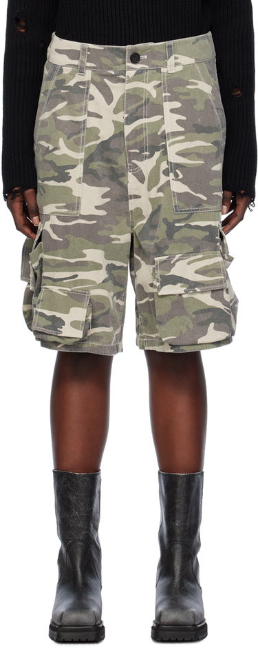Къси панталони We11done We11done Camo Cargo Shorts Зелено | WD-PT0-24-207-M-BG, 0