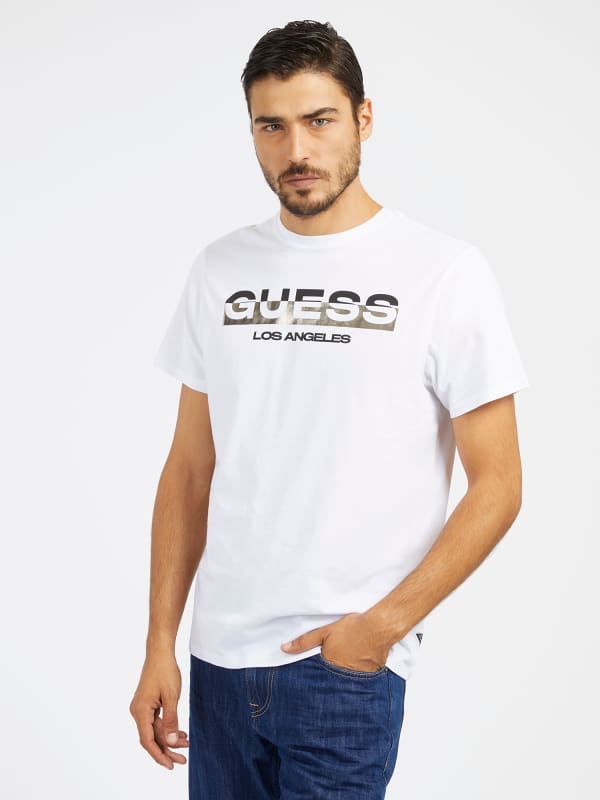 Тениска GUESS Front Logo T-Shirt Бяло | M4RI60K9RM1