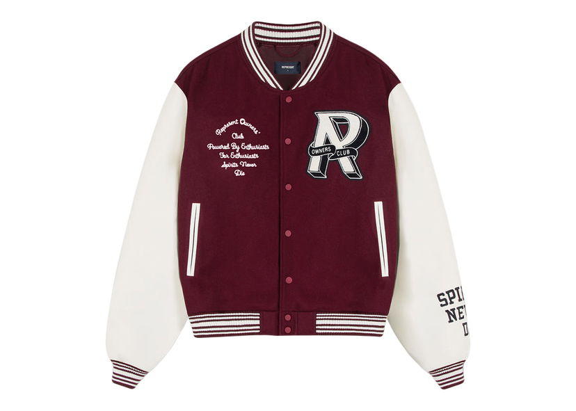 Яке Represent Clo Represent Owners Club Varsity Jacket Maroon/White Бургунди | M01204-241