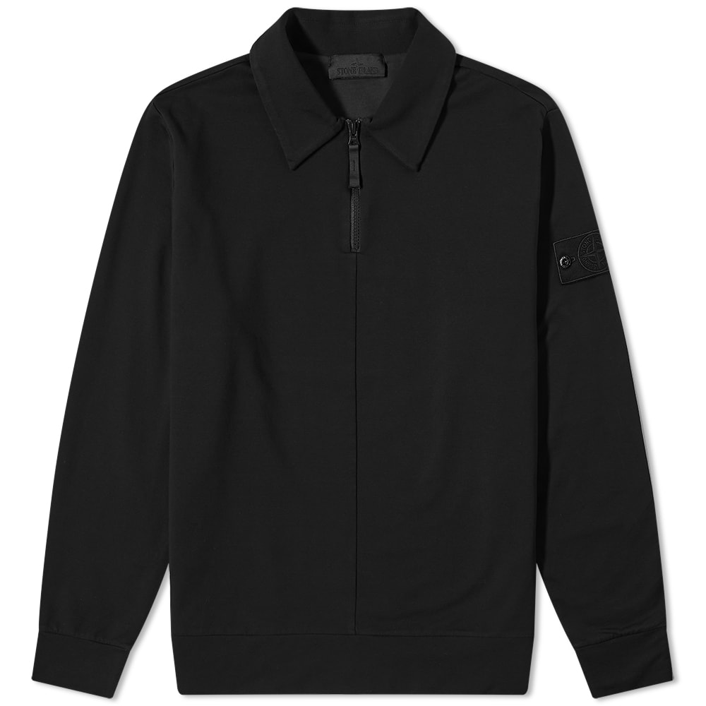 Суитчър Stone Island Ghost Half Zip Collared Hoodie Черно | 7615629F3-V0029, 0