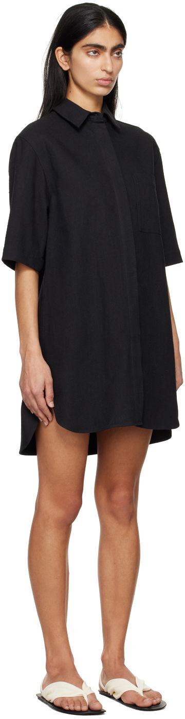 Pокля Loulou de Saison Loulou de Saison Basava Mini Shirt Dress Черно | BASAVA, 1