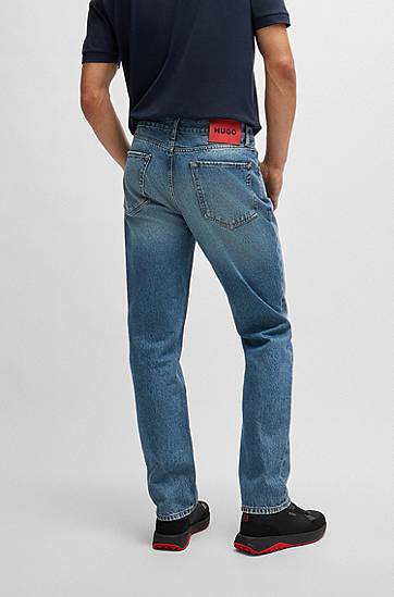 Дънки BOSS Regular-Fit Jeans with Regular Rise Синьо | 50517488, 1