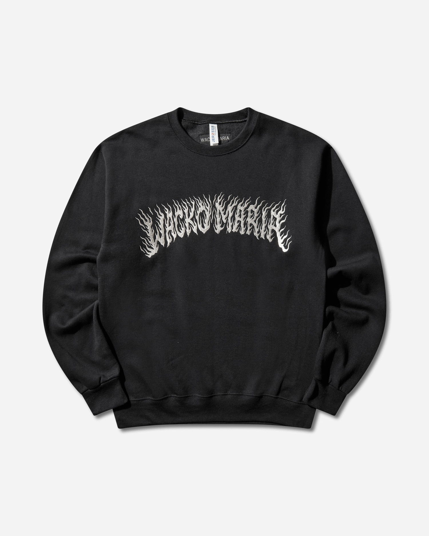 Суитчър WACKO MARIA Tim Lehi Flaming Text Crewneck Sweatshirt Черно | 25FW-WMC-SS12 BLACK, 0